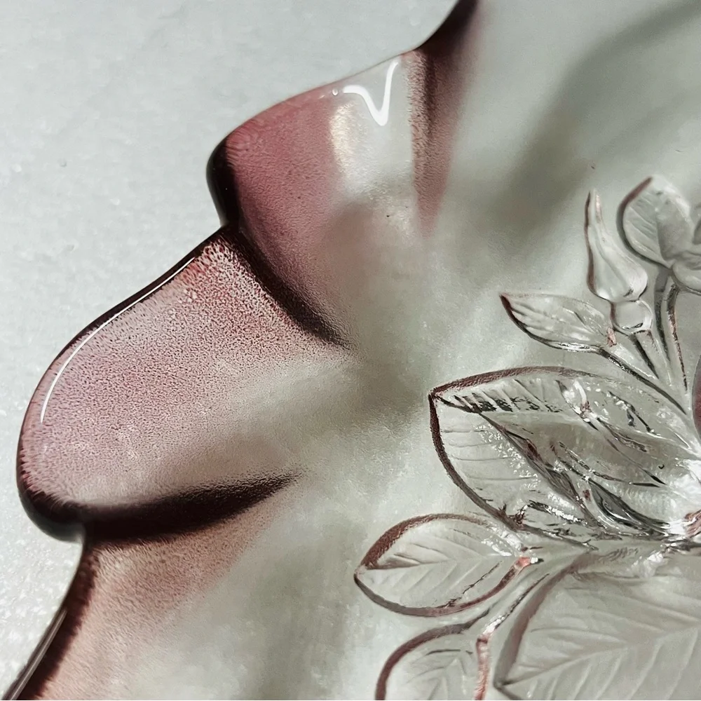 Mikasa Rosella Round Pink Floral Handled Cake Plate or Platter